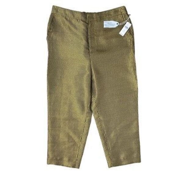 Anthropologie LP Maeve Melyssa Jacquard Trousers Pants Gold Chevron Evening - Picture 4 of 8